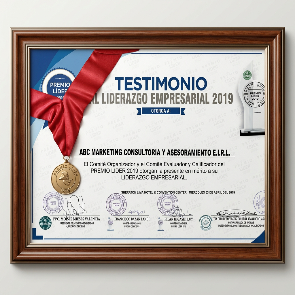 Premio Líder 2019 al Liderazgo Empresarial